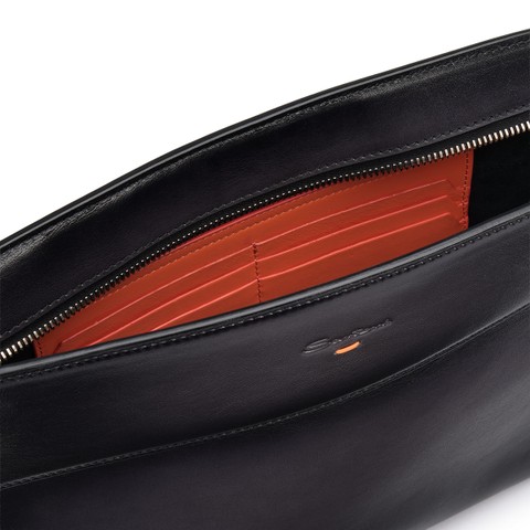 Grey leather pouch - Santoni - 3