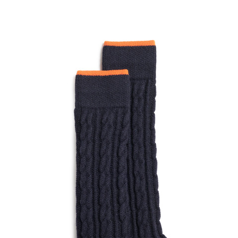 Blue cashmere crew socks - Santoni - 3
