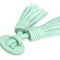 شرابات Santoni Icona Serpentine من جلد السويد والجلد باللون الأخضر الفاتح - Santoni - 2