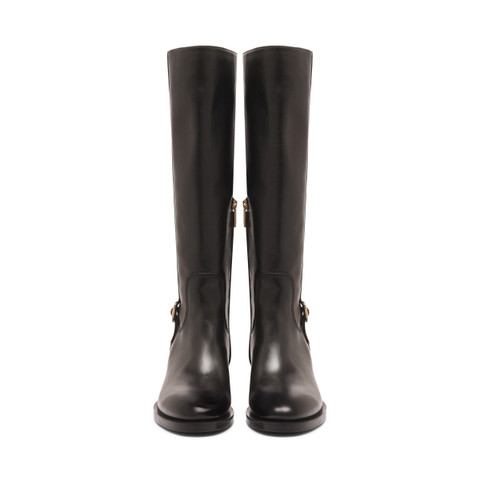Women's black leather boot - Santoni - 5