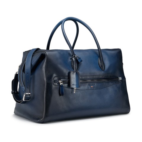 Blue leather weekend bag - Santoni - 2