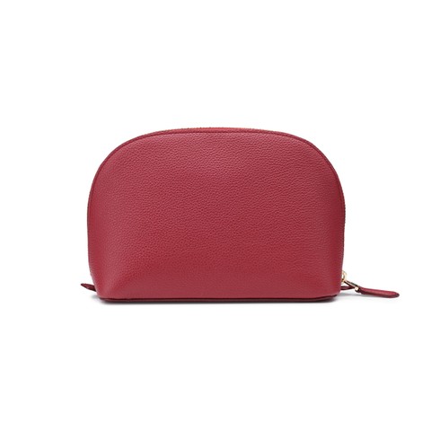 Burgundy tumbled leather pouch - Santoni - 4