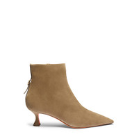 Women's beige suede mid-heel ankle boot - Santoni - 1