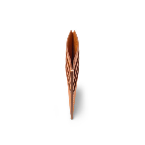 Orange tumbled leather credit card holder - Santoni - 4