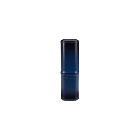 Cohiba cigar case in cedar wood covered in blue leather - Santoni - 1