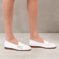 Mocassino Andrea doppia fibbia da donna in pelle bianca - Santoni - 2