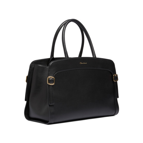 Black leather handbag - Santoni - 3