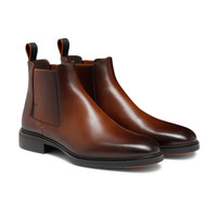 Dunkelbraune Stiefeletten Easy f&uuml;r Herren aus Leder - Santoni - 2