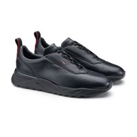 Men's black leather sneaker - Santoni - 2