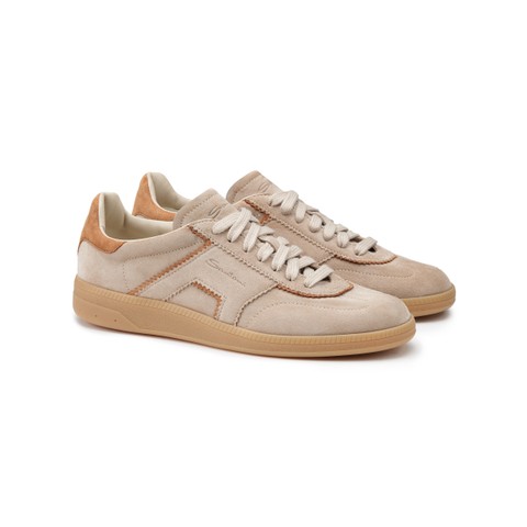 Women's dove grey suede sneaker - Santoni - 2