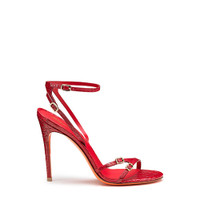 Women's red crocodile leather high-heel sandal - Santoni - 1