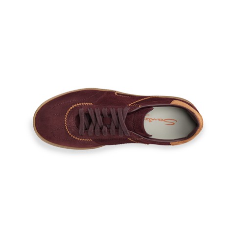 Women's burgundy suede sneaker - Santoni - 4