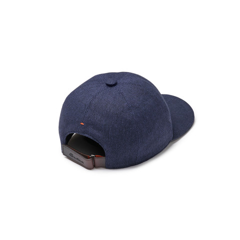 Men's blue fabric baseball cap - Santoni - 4