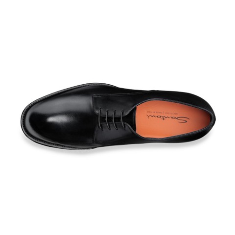 حذاء ديربي رجالي من الجلد باللون الأسود - Santoni - 4