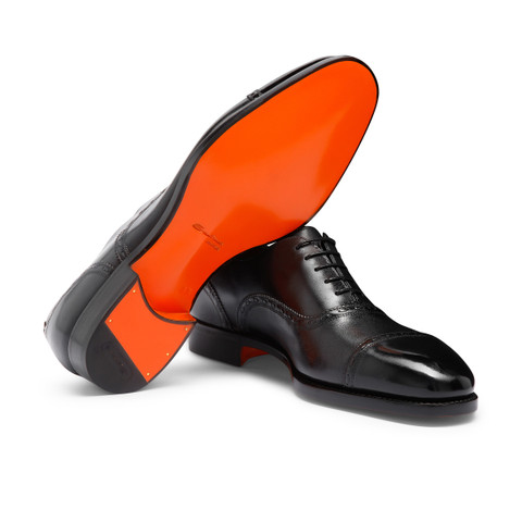 Men's black leather Oxford shoe - Santoni - 4