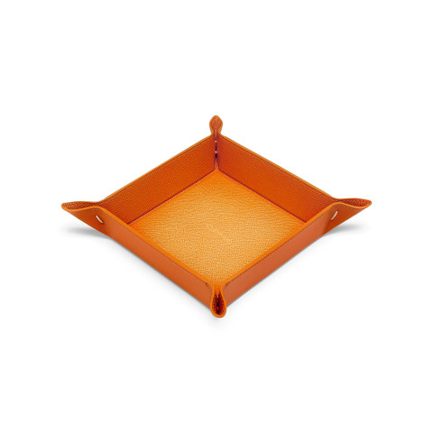 Orange saffiano leather change tray - Santoni - 3