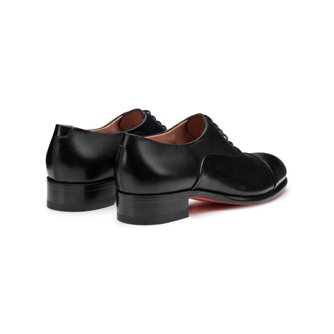 Richelieu en cuir noir pour femme - Santoni - 3