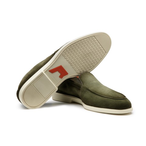 Men's green suede loafer - Santoni - 3