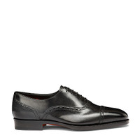 Men's black leather Oxford shoe - Santoni - 1
