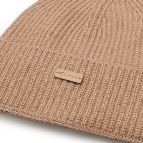 Berretto in cashmere beige - Santoni - 3
