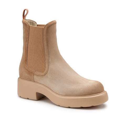 Women's beige suede Easy Bubble ankle boot - Santoni - 5
