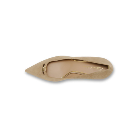Women's beige suede mid-heel pump - Santoni - 4
