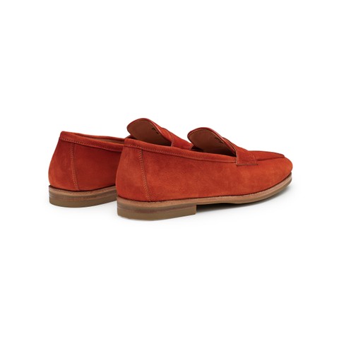 Women's orange suede Carla loafer - Santoni - 3