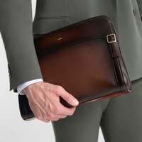 Dark brown leather pouch - Santoni - 2