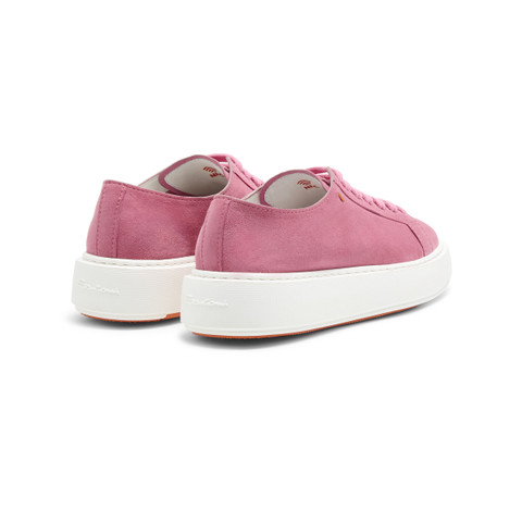 Women's pink suede sneaker - Santoni - 4