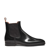 Men&rsquo;s black leather Chelsea boot - Santoni - 1