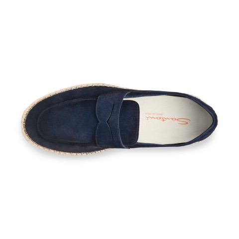Men's blue suede espadrillas - Santoni - 4