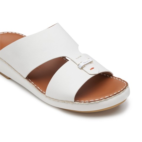 Men's white leather sandal - Santoni - 5
