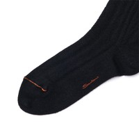 Black cashmere high socks - Santoni - 2