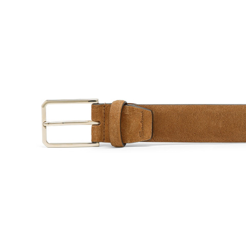 Men's light brown suede adjustable belt - Santoni - 2