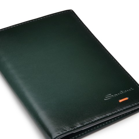 Green leather passport case - Santoni - 5