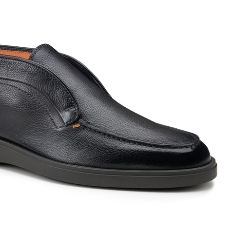 Men's grey tumbled leather desert boot - Santoni - 5