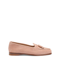 Mocassin Andrea avec glands en daim rose pour femme - Santoni - 1