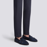 Men's blue suede double-buckle loafer - Santoni - 2
