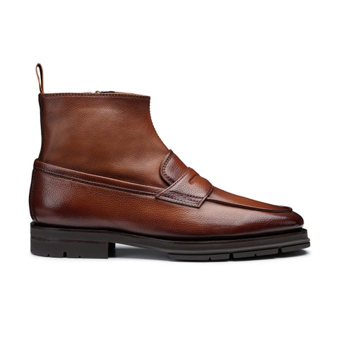 Men's brown leather Carlo Ice ankle boot - Santoni - 1