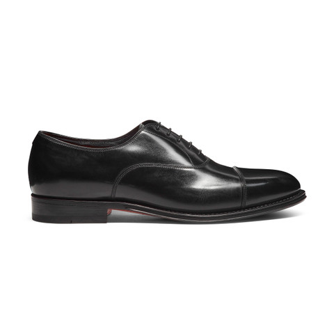 Men's black leather Oxford shoe - Santoni - 1