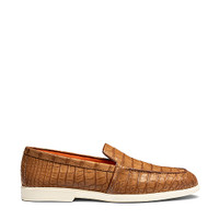 Men's brown alligator leather loafer - Santoni - 1
