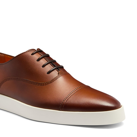 Men's brown leather Oxford shoe - Santoni - 6