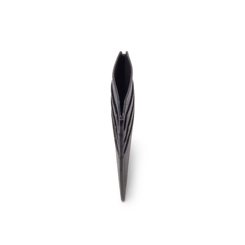 Black tumbled leather credit card holder - Santoni - 3