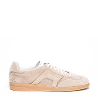 Sneaker en fourrure beige pour homme - Santoni - 1