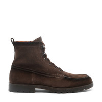 Men's dark brown suede ankle boot - Santoni - 1