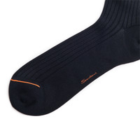 Blue Filo di Scozia mercerised cotton crew socks - Santoni - 2