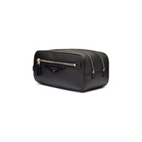 Black tumbled leather beauty case - Santoni - 2