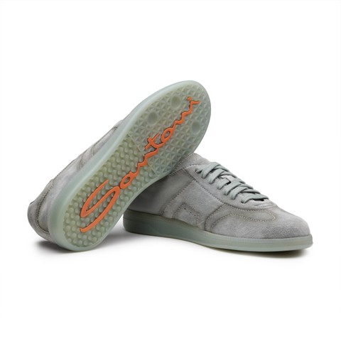 Men's green suede DBS Oly sneaker - Santoni - 3