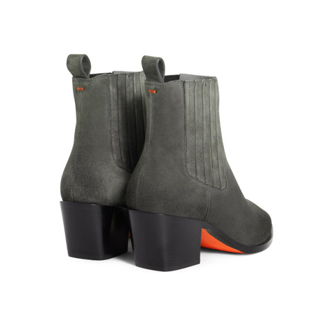 Women's grey suede texan ankle boot - Santoni - 3