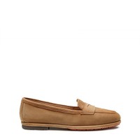 Women's beige suede Carla Driver penny loafer - Santoni - 1